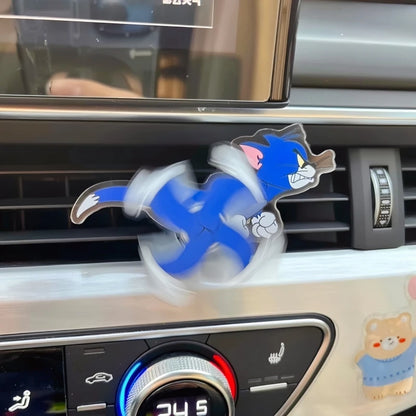 Tom and Jerry Cartoon Peripheral Car Air Outlet Decoration Air Conditioner Acrylic Clip Rotating Toy