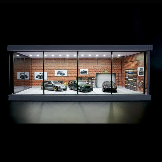 toy car garage with leds