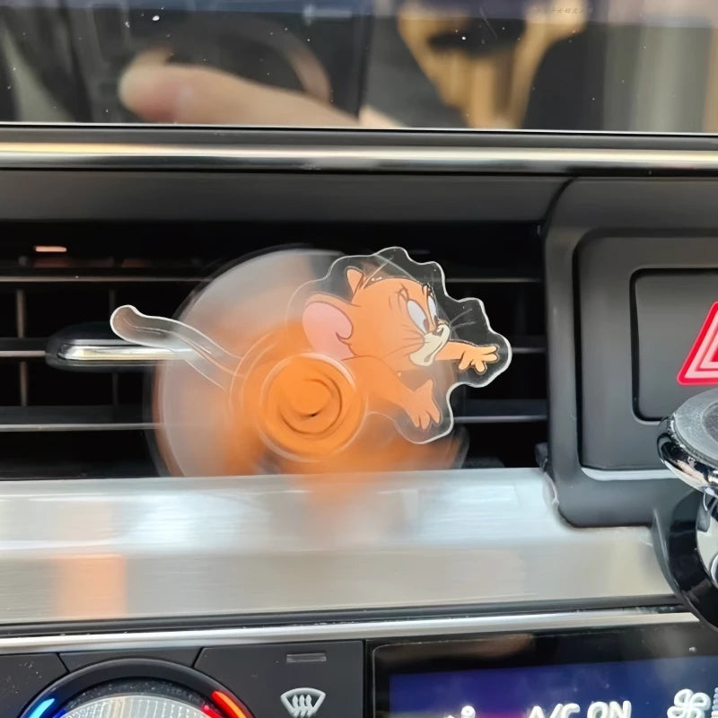 Tom and Jerry Cartoon Peripheral Car Air Outlet Decoration Air Conditioner Acrylic Clip Rotating Toy