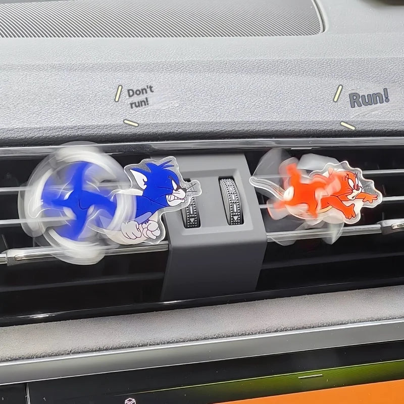Tom and Jerry Cartoon Peripheral Car Air Outlet Decoration Air Conditioner Acrylic Clip Rotating Toy