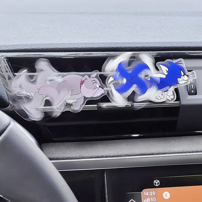Tom and Jerry Cartoon Peripheral Car Air Outlet Decoration Air Conditioner Acrylic Clip Rotating Toy