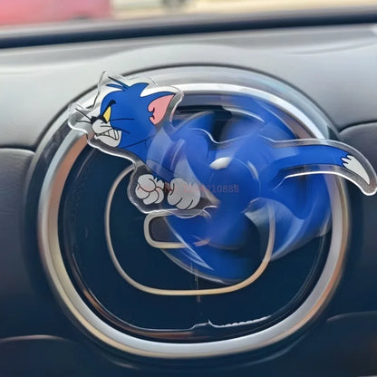 Tom and Jerry Cartoon Peripheral Car Air Outlet Decoration Air Conditioner Acrylic Clip Rotating Toy