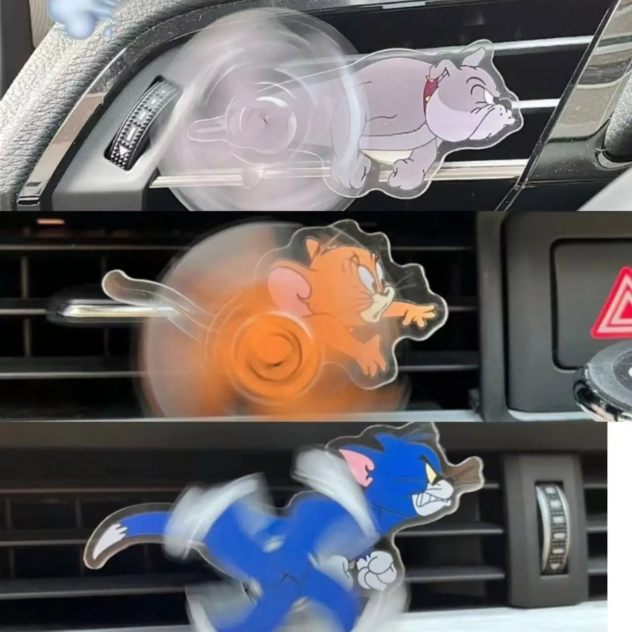 Tom and Jerry Cartoon Peripheral Car Air Outlet Decoration Air Conditioner Acrylic Clip Rotating Toy