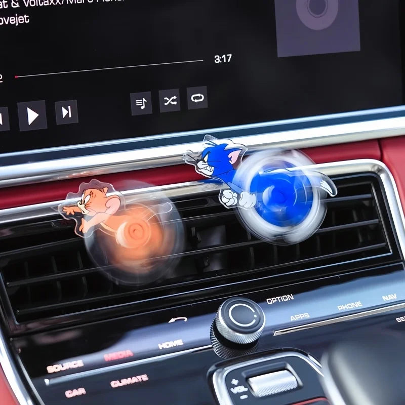 Tom and Jerry Cartoon Peripheral Car Air Outlet Decoration Air Conditioner Acrylic Clip Rotating Toy