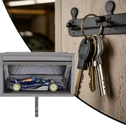 Wooden Wall Key Rack Space Saver Garage Organizer
